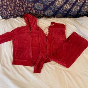 Juicy Couture Red Velour Track Suit